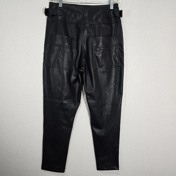 Young Fabulous & Broke Highrise Black Faux Leather Pants Straight Leg Size Small - Picture 6 of 10